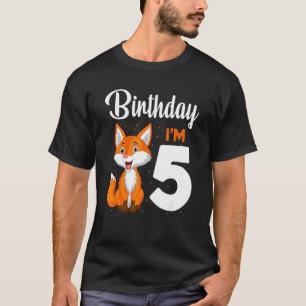 5th Birthday Fox 5 Years Old Boys And Girls Kids T-Shirt