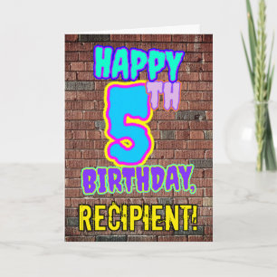 5th Birthday - Fun, Urban Graffiti Inspired Look Card
