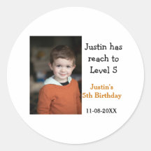 5th birthday game on boy photo name modern date 