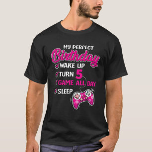 5th Birthday Gamer Girl 5 Year Old Perfect Bday Gi T-Shirt