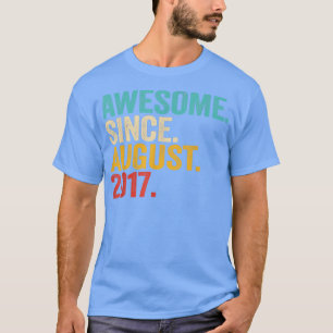 5th Birthday Gift 5 Year Old Boy Awesome Since Aug T-Shirt