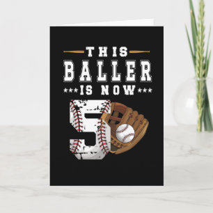 5th Birthday Gift Baseball Player 5 Year Old Boy Card
