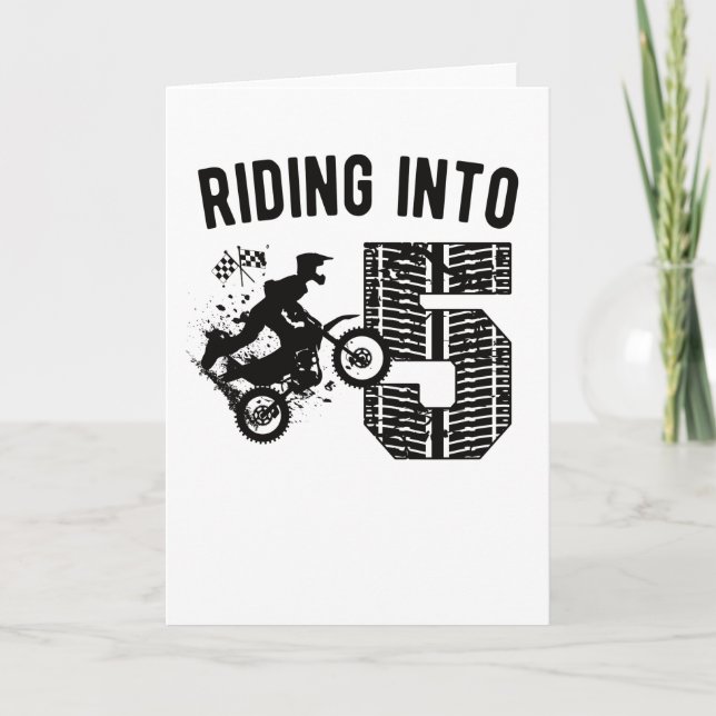 5th Birthday Gift Dirt Bike 5 Years Old Motocross Card (Front)