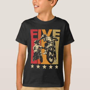 5th Birthday Gift Dirt Bike 5 Years Old Motocross  T-Shirt