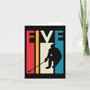 5th Birthday Gift Five Vintage Hockey Birthday 5 Y Card