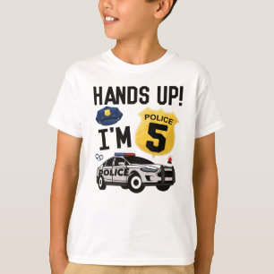 5th Birthday Gift Police Officer 5 Year Old Boy T-Shirt