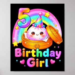 5th birthday girl dumpling kawaii pastel anime 5 poster