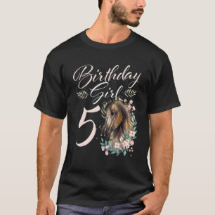 5th Birthday Girl Horse 5 Years Old Bday T-Shirt