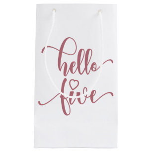 5th Birthday Girls Hello Five Cute 5 Years Old Kid Small Gift Bag