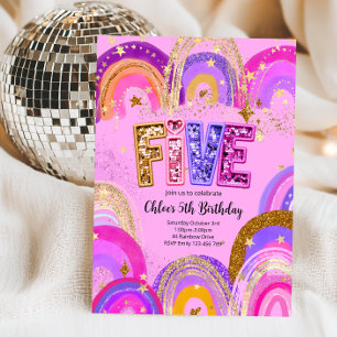 5th Birthday Girls Party Invitation