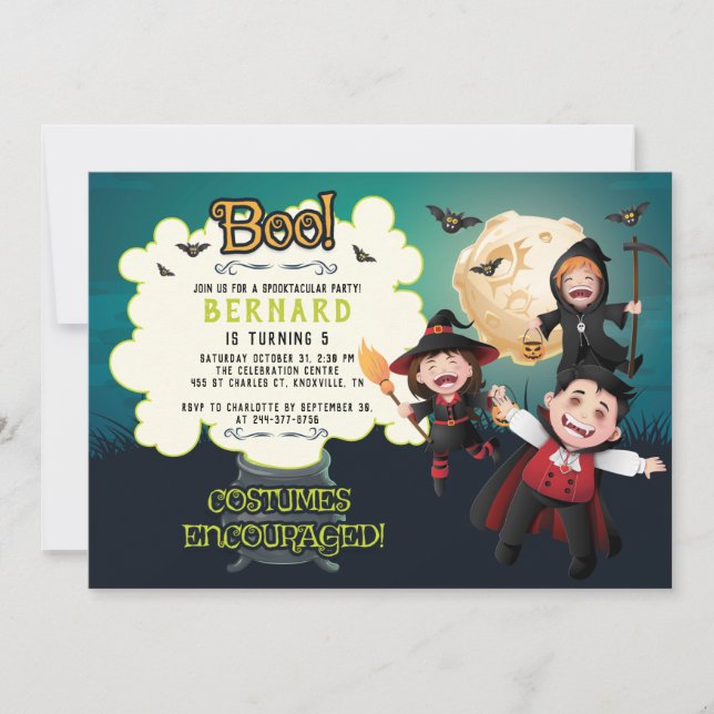 5th Birthday Halloween Party Invitation (Front)