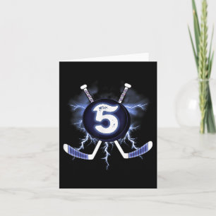 5th Birthday - Ice Hockey 5 Years Old  Card
