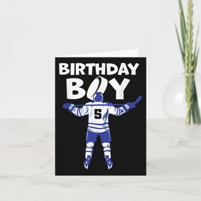 5th Birthday Ice Hockey Boy 5 Year Old Hockey Play Card (Front)