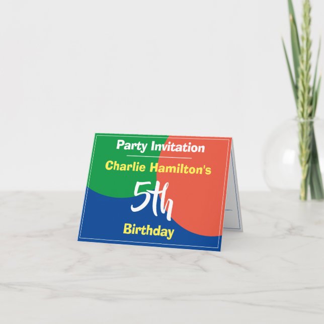 5th Birthday Invitation (Front)