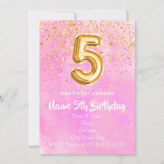 5th Birthday Invitation Template