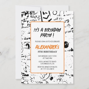 5th birthday invitations Boy Graffiti Party Paint