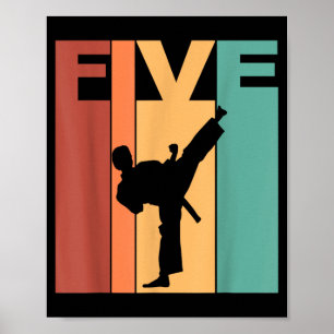 5th Birthday Karate Taekwondo Theme 5 Year Old Poster