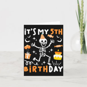 5th birthday kids funny skeleton 5th birthday card