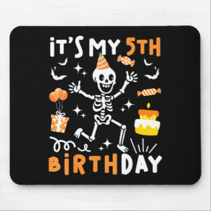 5th birthday kids funny skeleton 5th birthday mouse mat