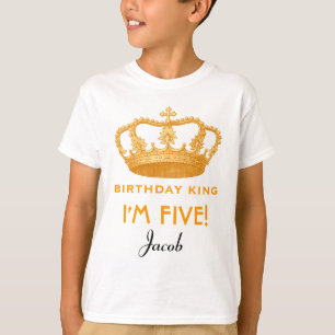5th Birthday King Custom Name Royal Crown W005Z T-Shirt
