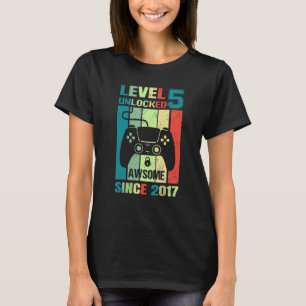 5th Birthday Level 5 Unlocked Awesome 2017 Video T-Shirt