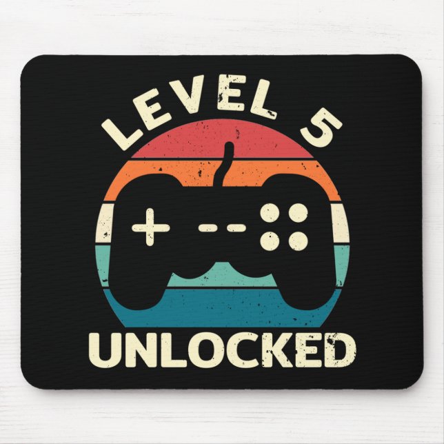 5th Birthday Level 5 Unlocked Mouse Mat (Front)