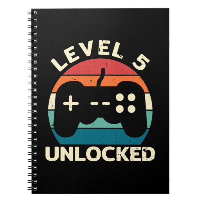 5th Birthday Level 5 Unlocked Notebook (Front)