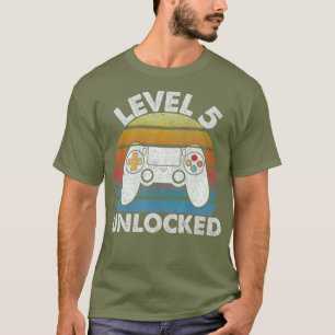 5th Birthday Level 5 Unlocked Retro Gaming For T-Shirt