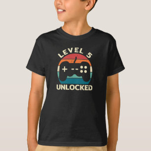 5th Birthday Level 5 Unlocked T-Shirt