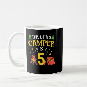 5th Birthday Little Camper Five Years Old Camping Coffee Mug