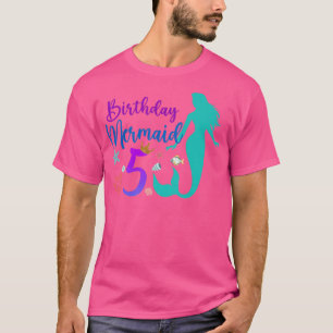 5th Birthday Mermaid Ocean 5 Years Old Magical Bda T-Shirt