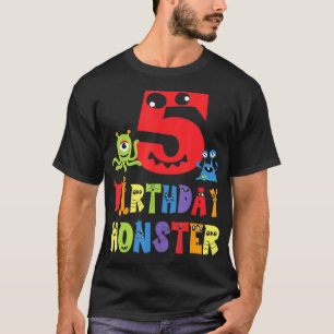 5th Birthday Monster Kid Alien Theme Child Bday Pa T-Shirt
