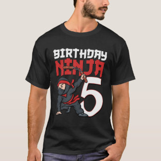5Th Birthday Ninja I'M 5 Years Old Bday Party Best T-Shirt