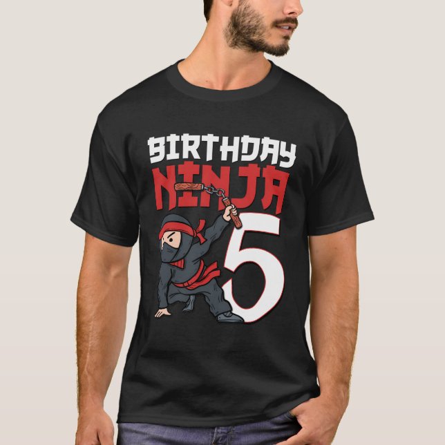 5Th Birthday Ninja I'M 5 Years Old Bday Party Best T-Shirt (Front)