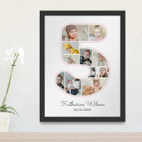 5th Birthday Number 5 Photo Collage Kids Nursery