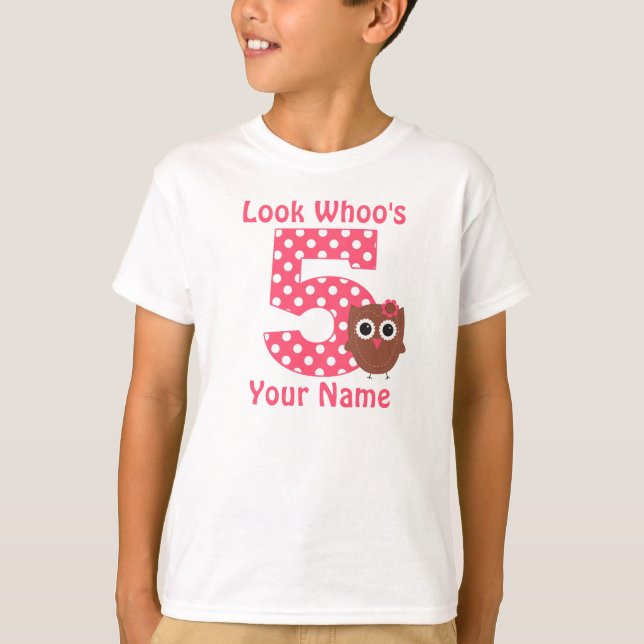 5th Birthday Owl Personalised Shirt (Front)
