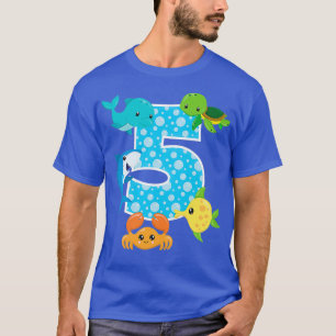 5th Birthday Party 5 Year Old Sea Fish Aquarium Bi T-Shirt