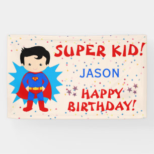 5th Birthday Party Banner - Super Kid!