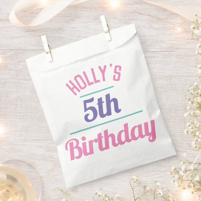 5th Birthday Party Candy Bag (Clipped)