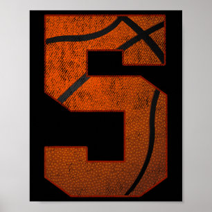 5th Birthday Party Five 5 Year Old Basketball Bday Poster