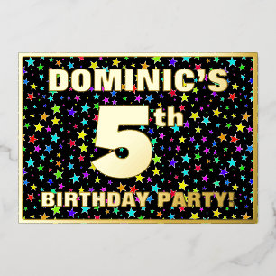 5th Birthday Party — Fun, Colorful Stars Pattern