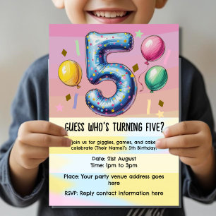 5th birthday party no theme invitation