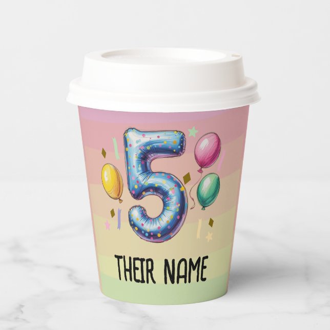 5th birthday party no theme paper cups (Front)