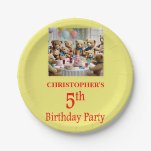 5th Birthday Party Teddy Bears Party Paper Plate