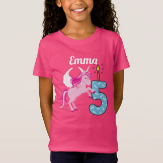 5th Birthday Personalised Name Unicorn Shirt