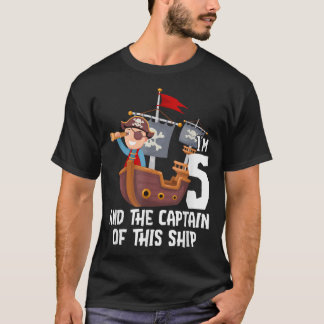 5Th Birthday Pirate Boys Birthday Party 5 Year Old T-Shirt