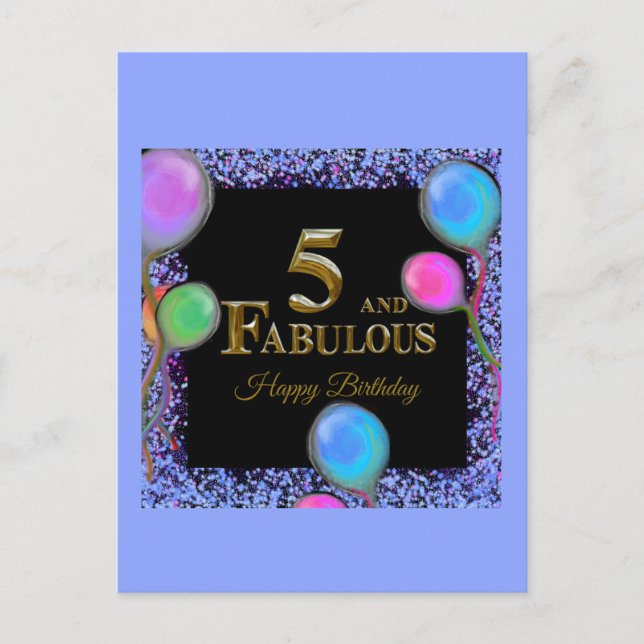 5th  Birthday  Postcard (Front)