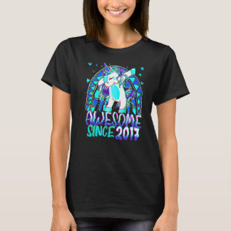 5th Birthday Rainbow 5 Year Old Dabbing Unicorn Gi T-Shirt