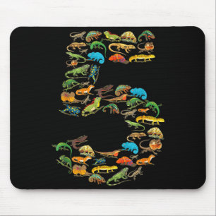 5th birthday reptiles lizards 5 year old birthday mouse mat