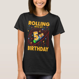 5th Birthday Rollercoaster Amusement Park Girl Boy T-Shirt